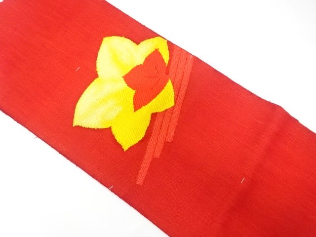 JAPANESE NAGOYA OBI TSUMUGI / UNUSED / WOVEN FLOWER