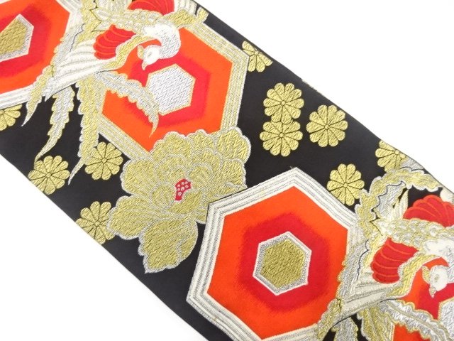 JAPANESE KIMONO / ANTIQUE PHOENIX / PEONY / TORTOISESHELL PATTERNS / W
