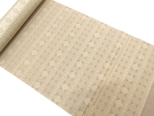 アンティーク　横段に華紋織り出し　八寸帯地反物