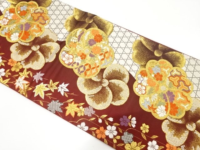 JAPANESE FUKURO OBI FOR FURISODE / WOVEN WEEPING SAKURA