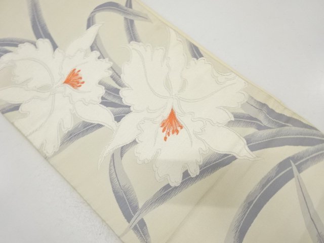 アンティーク　花模様織り出し袋帯（材料）
