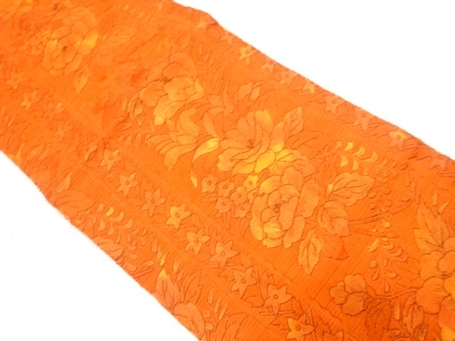 JAPANESE KIMONO / FLORAL PATTERN WOVEN NAGOYA OBI