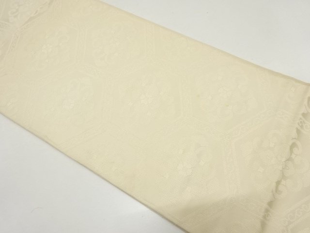 アンティーク　花亀甲模様織り出し袋帯（材料）
