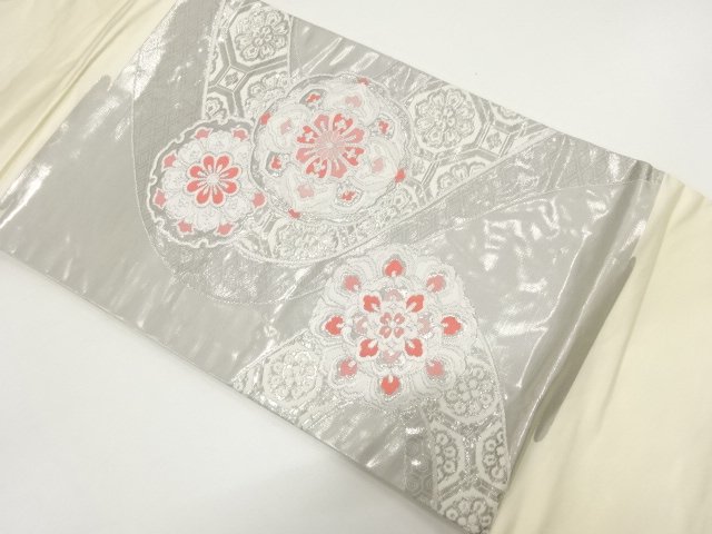 プラチナ上代彩華文織り出し　名古屋帯