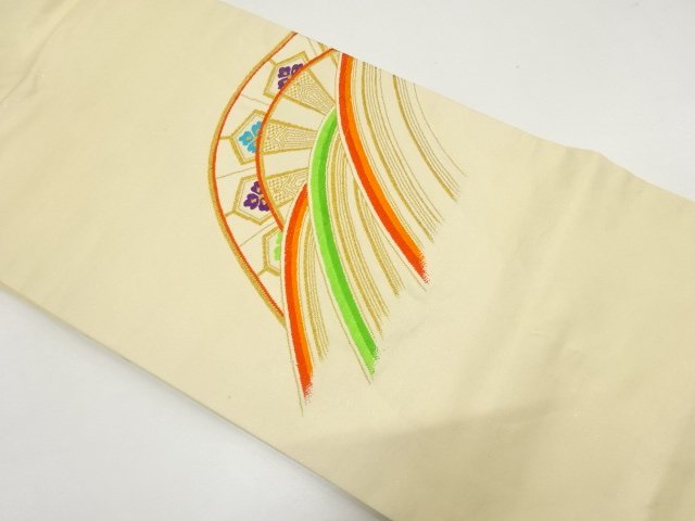 JAPANESE KIMONO / NAMI-GURUMA PATTERN WOVEN NAGOYA OBI