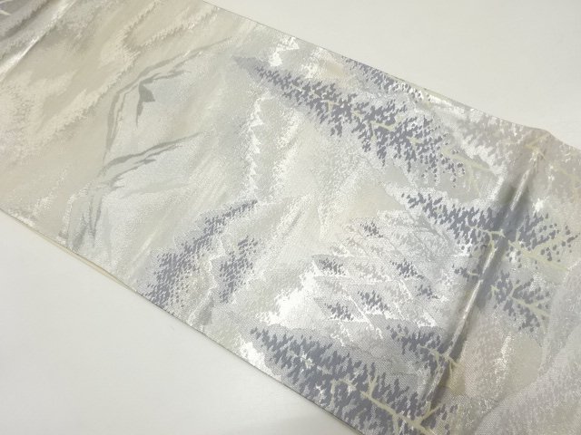 JAPANESE KIMONO / ANTIQUE FUKURO OBI / WOVEN DISTANT MOUNTAINS