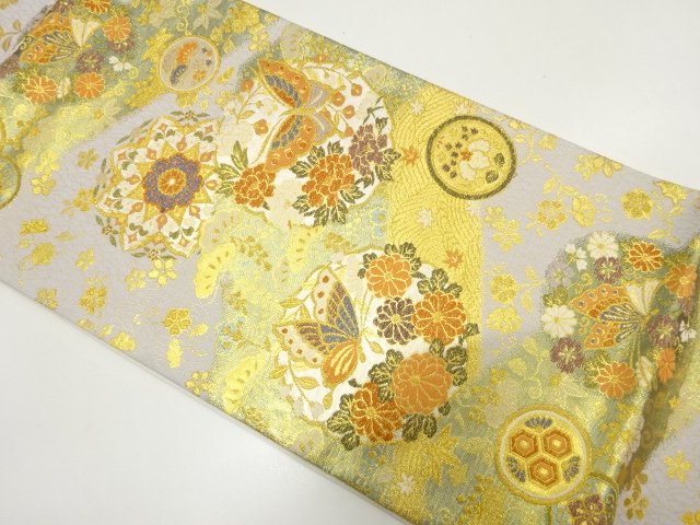 JAPANESE FUKURO OBI / UNUSED / WOVEN BUTTERFLY