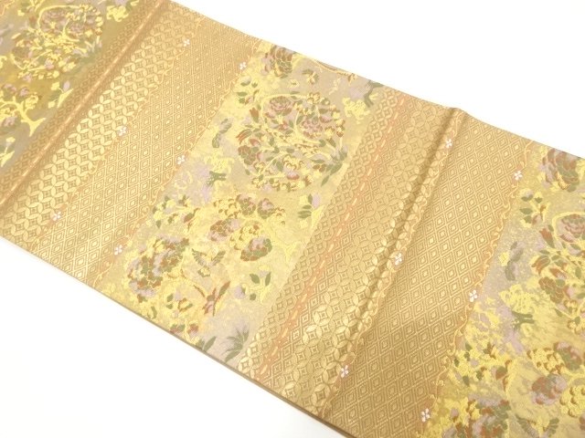 JAPANESE FUKURO OBI / UNUSED / WOVEN FLORAL SARASA