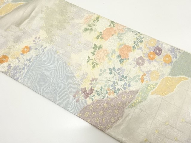 JAPANESE FUKURO OBI / WOVEN PEONY