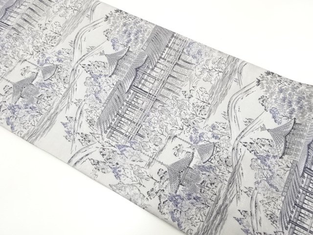 JAPANESE FUKURO OBI / WOVEN SCENERY IN TANG