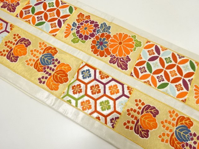 JAPANESE FUKURO OBI / WOVEN KIKU & PAULOWNIA