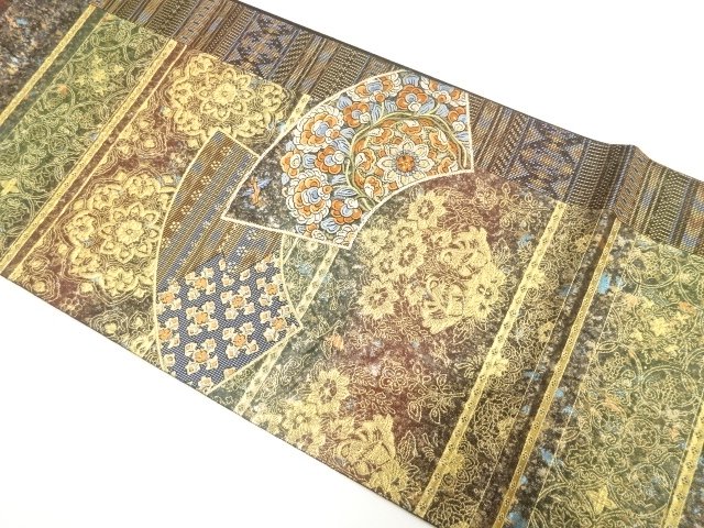 JAPANESE FUKURO OBI / WOVEN SHOSOIN PATTERN