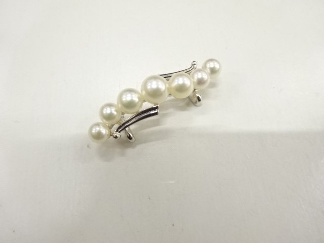 アンティーク　MIKIMOTO　パール・シルバー　帯留め