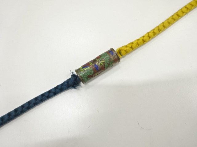アンティーク　七宝帯留め・正絹手組帯締めセット