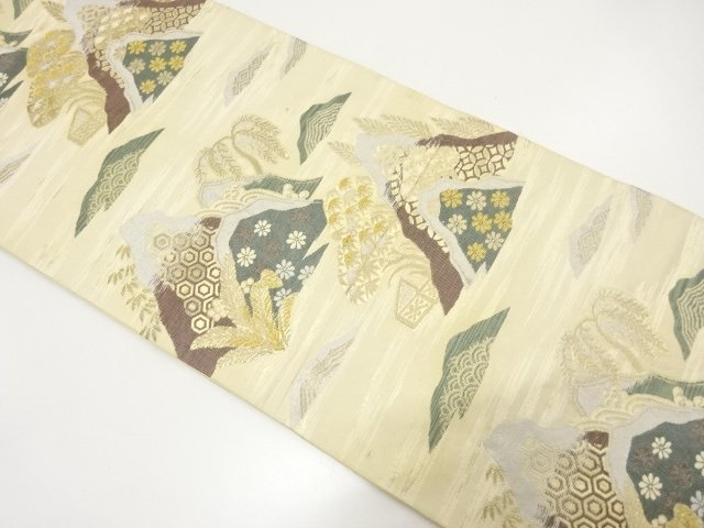 JAPANESE KIMONO / ANTIQUE FUKURO OBI / WOVEN TREE PATTERN A ROCKY MOUN
