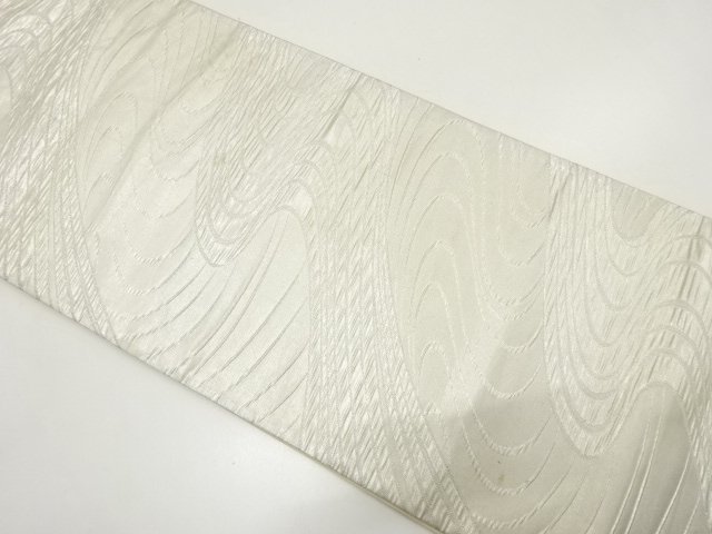 JAPANESE KIMONO / ANTIQUE FLOWING WATER PATTERN WOVEN FUKURO OBI (MATE
