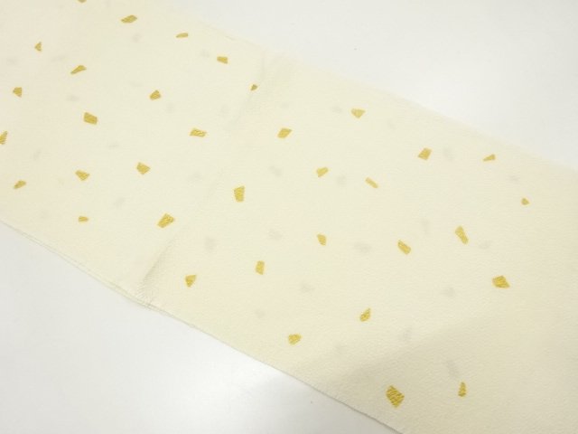 JAPANESE KIMONO / UNUSED CHIJIMI FABRIC / GOLD-PAINTED OBIAGE