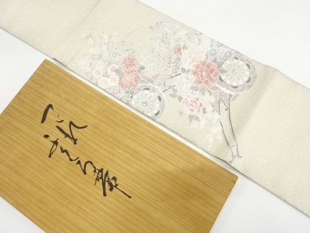 JAPANESE KIMONO / FUKURO OBI / TSUZURE / HAKUOKI / FLOWER CART 
