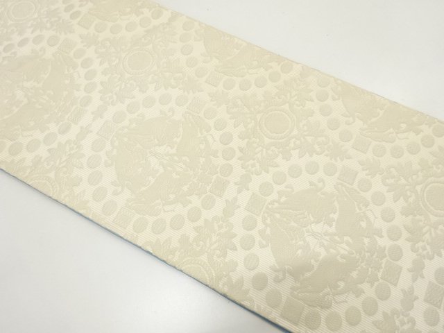 アンティーク　狩猟模様織り出し袋帯（材料）