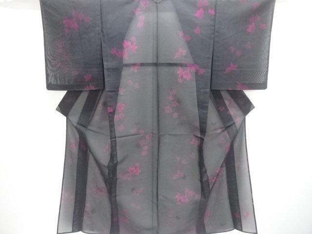 紗草花模様織り出し着物