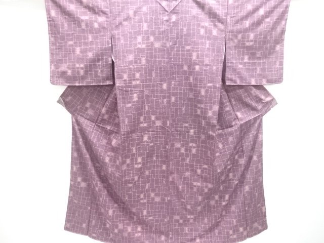 未使用品　抽象模様織り出し手織り紬着物