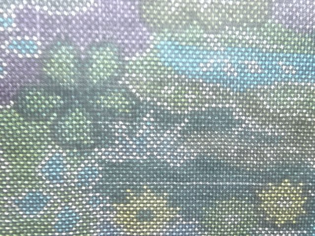 アンティーク　草花模様織り出し本場泥大島紬着物(5マルキ)
