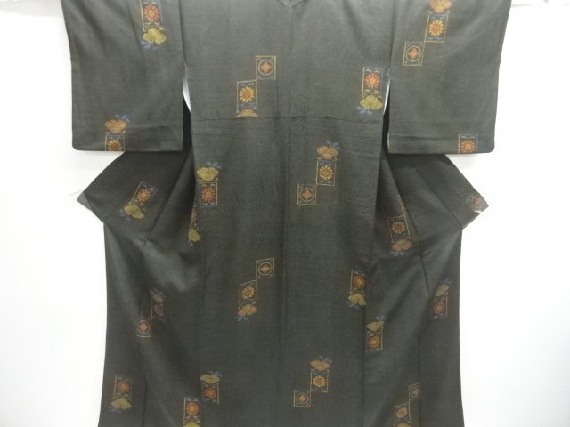 椿・菊模様小紋着物