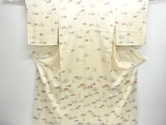 未使用品　鴛鴦模様付け下げ小紋着物