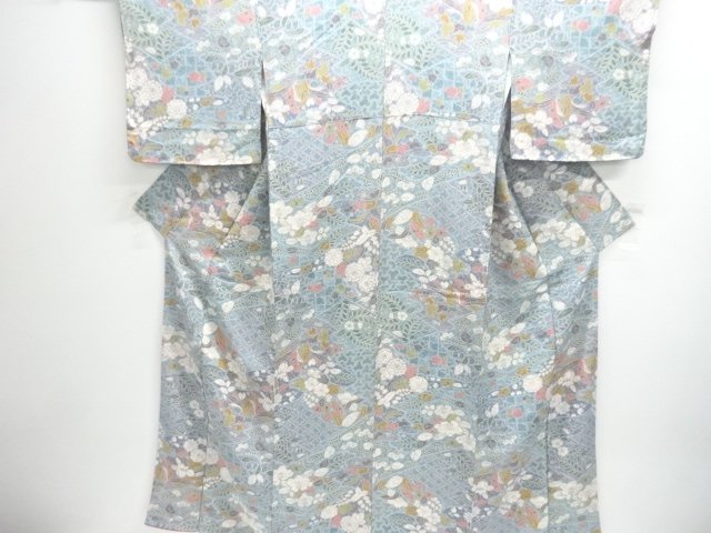 未使用品　仕立て上がり　辻ヶ花模様小紋着物