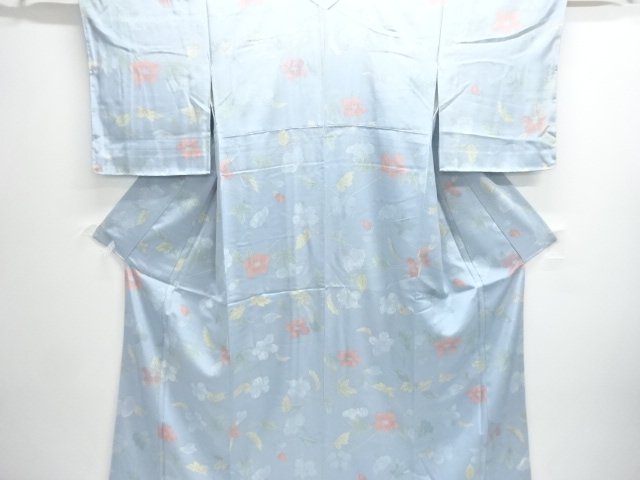 未使用品　仕立て上がり　芙蓉模様小紋着物