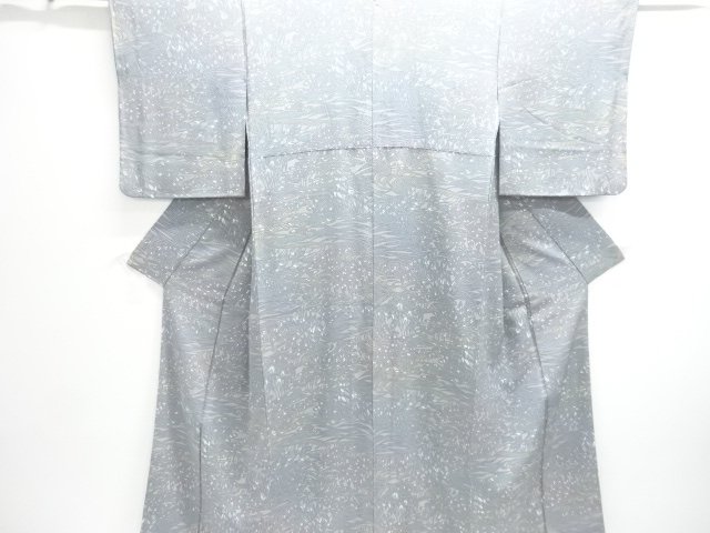 田舎風景模様小紋着物