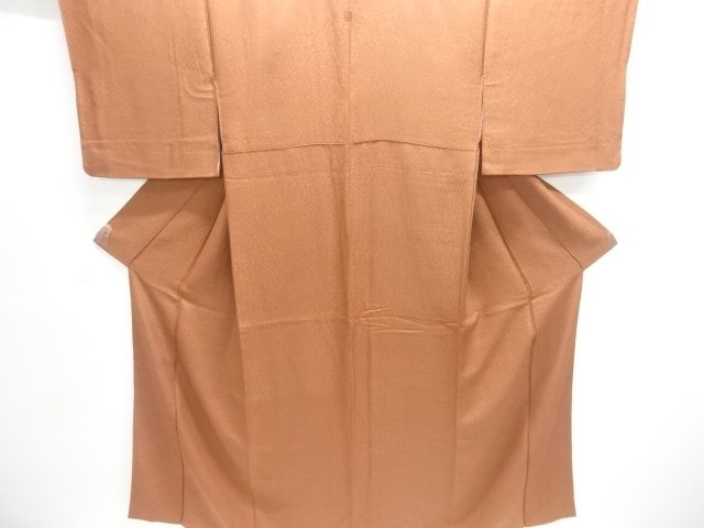 花模様織り出し一つ紋色無地着物