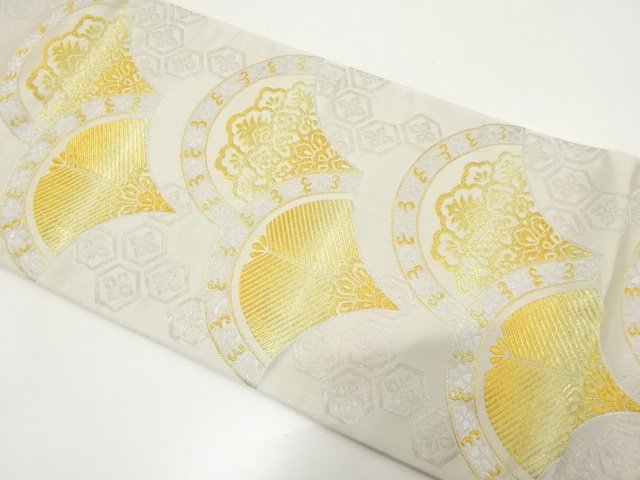 JAPANESE KIMONO / FUKURO OBI / WOVEN FLORAL CREST & YOUNG PINE