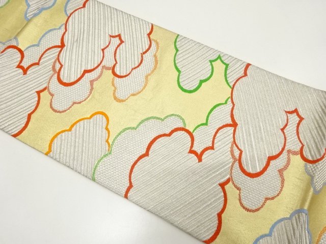 JAPANESE KIMONO / ANTIQUE FUKURO OBI / WOVEN CLOUD