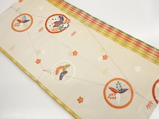 JAPANESE KIMONO / UNUSED NAGOYA OBI / WOVEN SAYAGATA & SHOCHIKUBAI 