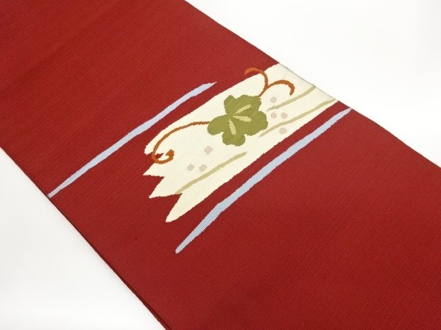 JAPANESE KIMONO / NAGOYA OBI / WOVEN ABSTRACT PLANT 