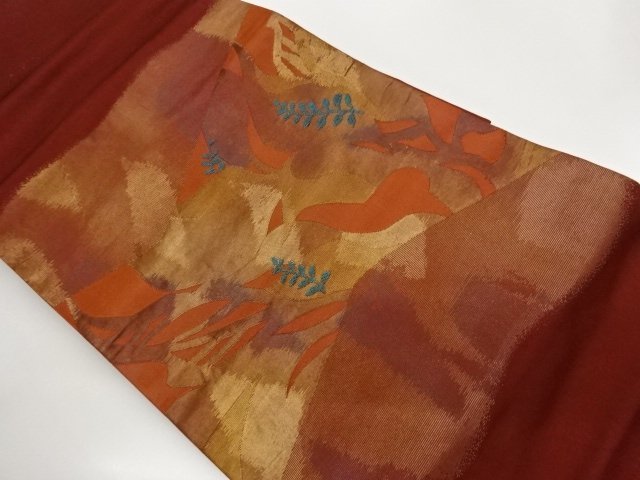 JAPANESE KIMONO / NAGOYA OBI / WOVEN ABSTRACT PLANT 