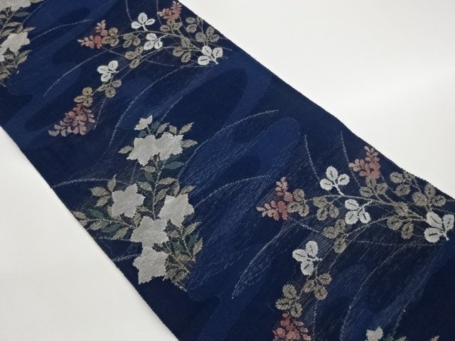 JAPANESE KIMONO / NAGOYA OBI FOR SUMMER / WOVEN STREAM WATER 