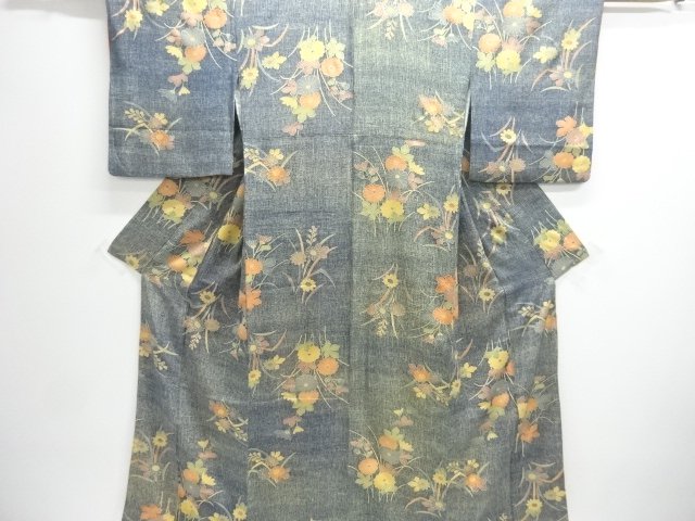 菊模様小紋着物