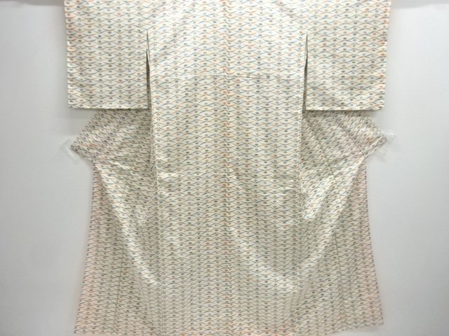 未使用品　芝草に扇模様小紋着物