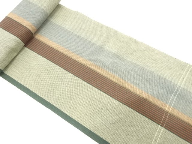JAPANESE KIMONO / ANTIQUE BOLT FOR HASSUN OBI / WOVEN STRIPE