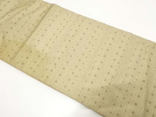 JAPANESE KIMONO / ANTIQUE SMALL FLOWER PATTERN WOVEN MARU OBI (MATERIA