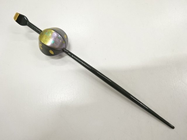 アンティーク　漆塗り蒔絵螺鈿　玉簪
