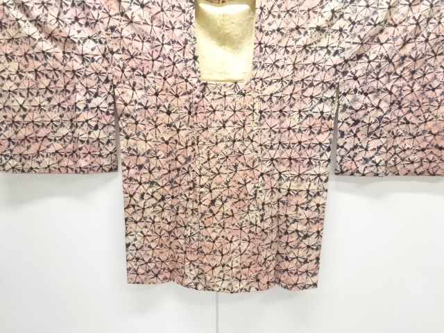 JAPANESE KIMONO / ANTIQUE MICHIYUKI COAT / SILK / SHIBORI