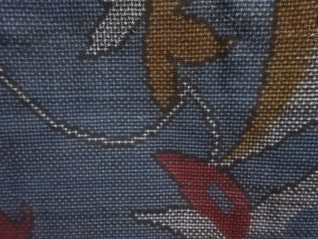 JAPANESE KIMONO / ANTIQUE KIMONO / SILK / DORO OSHIMA TSUMUGI (5 maruki) / WOVEN FLOWER