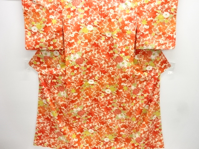 菊楓模様小紋着物