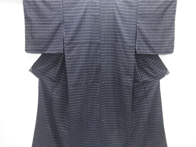 JAPANESE KIMONO / ANTIQUE OMESHI / TAISHO ROMAN STYLE / SILK / WOVEN GEOMETRIC PATTERN