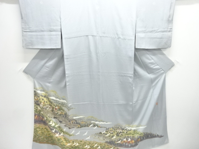 JAPANESE KIMONO / IRO-TOMESODE / SCENERY OF SEASIDE / ARTIST WORK
