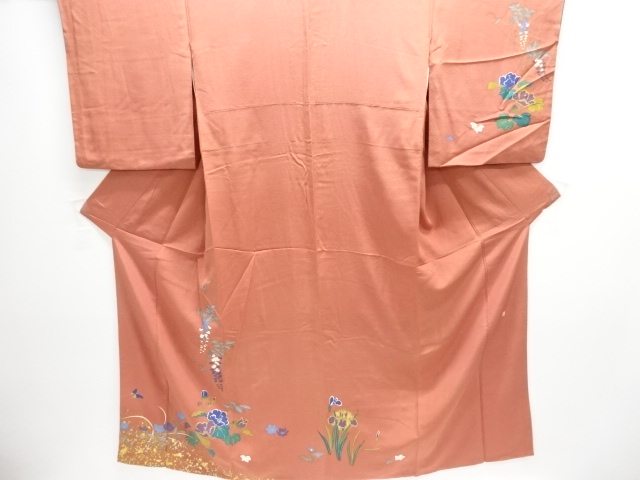 JAPANESE KIMONO / HOMONGI / SILK / FLORAL PLANTS