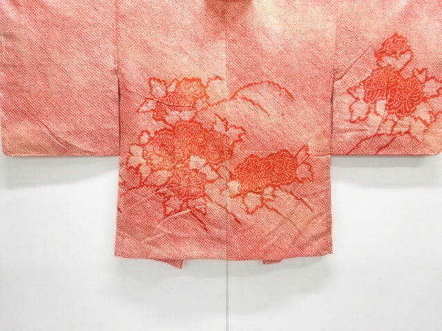 未使用品　本総絞り　牡丹模様羽織
